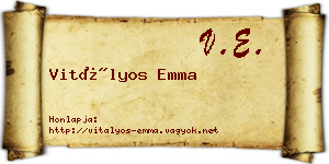 Vitályos Emma névjegykártya