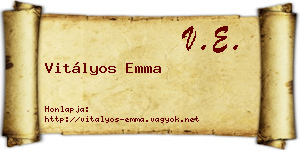 Vitályos Emma névjegykártya