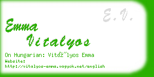 emma vitalyos business card